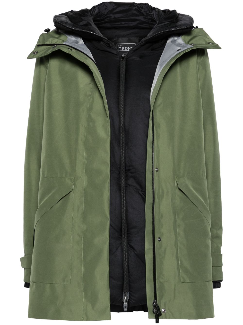 Herno 中号大衣 - 绿色