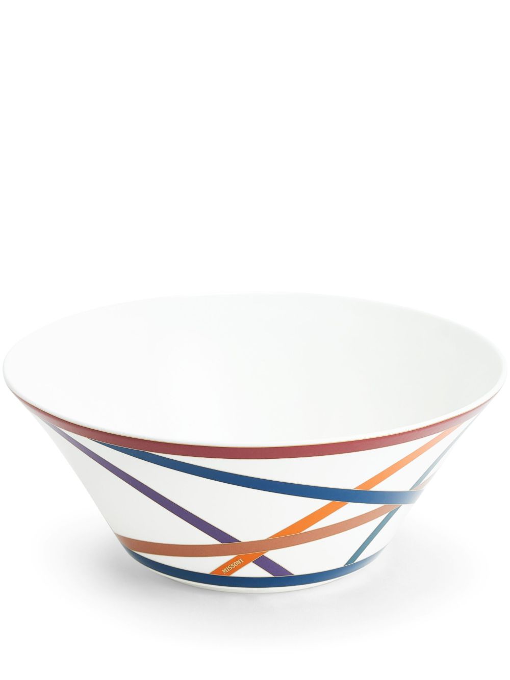Missoni Home Nastri 图案印花沙拉碗 - 白色