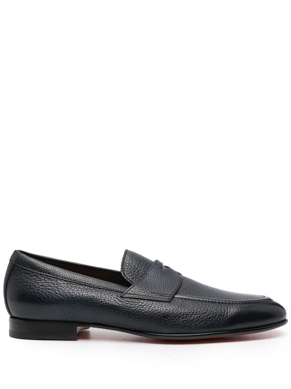 Santoni 粒面皮质乐福鞋 - 蓝色