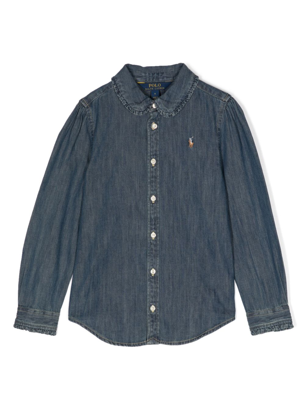 POLO RALPH LAUREN KIDS Polo Pony 牛仔衬衫 - 蓝色