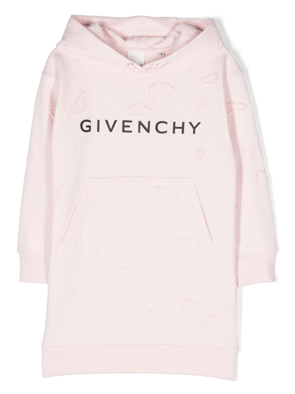 Givenchy Kids logo印花连帽连衣裙 - 粉色