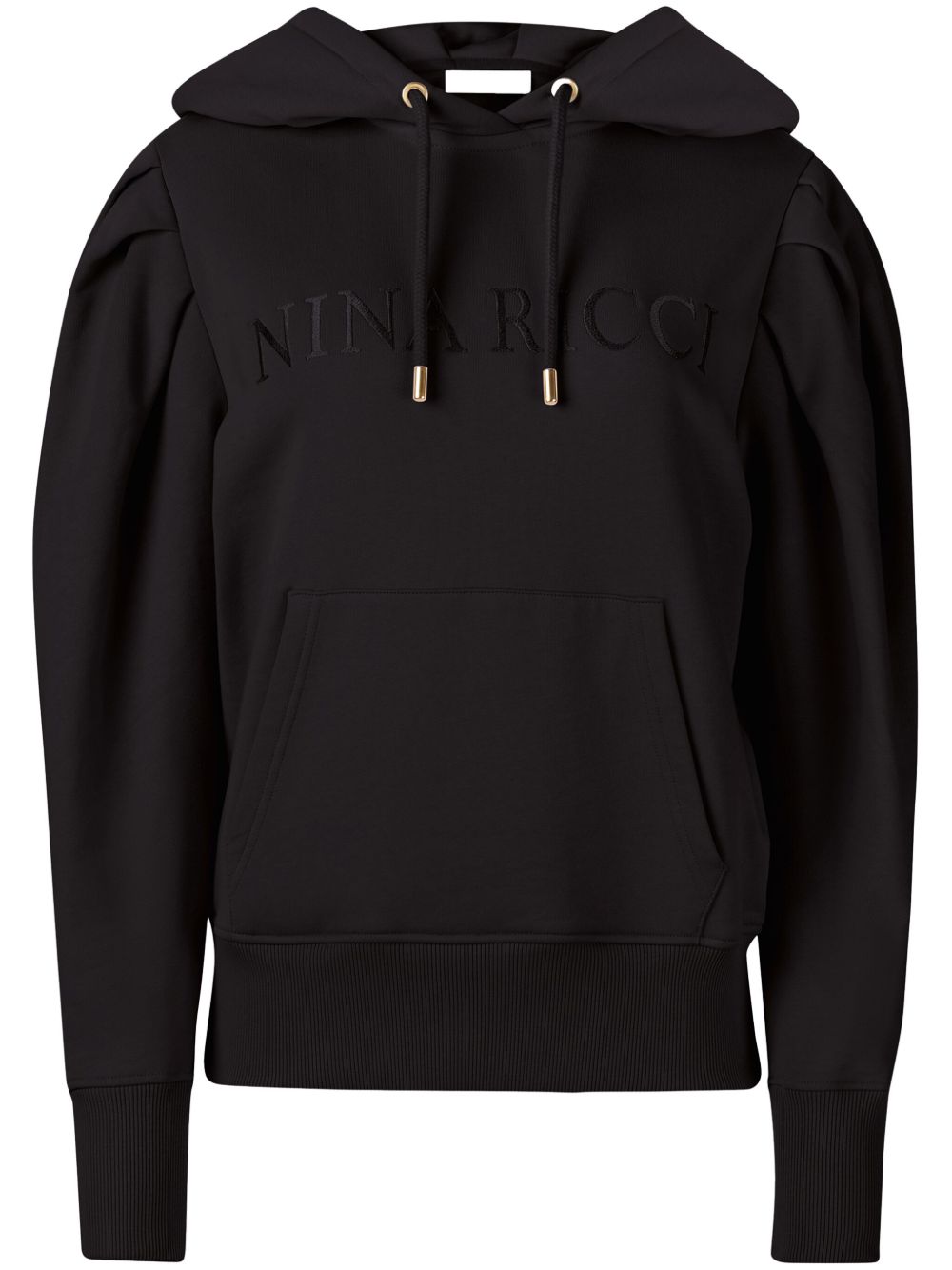 Nina Ricci logo压纹连帽衫 - 黑色