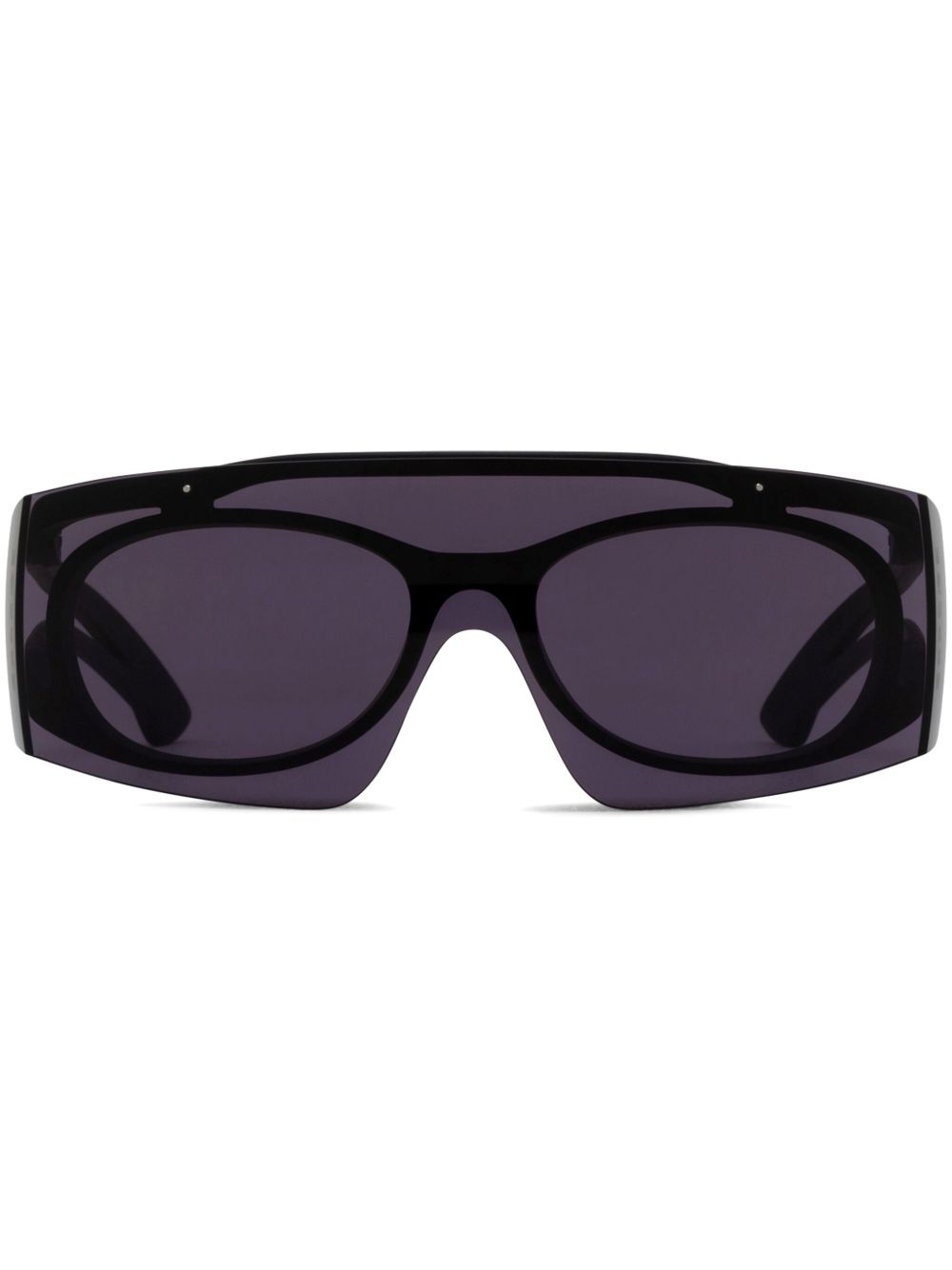 Alexander McQueen Eyewear logo印花太阳眼镜 - 黑色