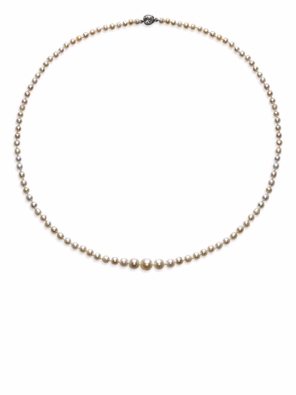 Pragnell Vintage 18K黄金与铂金 Victorian 天然珍珠项链 - 金色