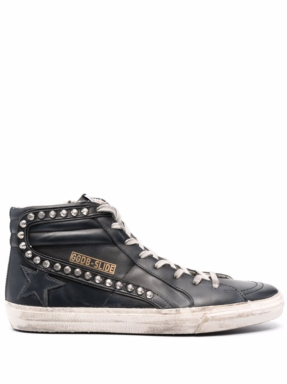 Golden Goose Slide Classic 高帮仿旧板鞋 - 黑色