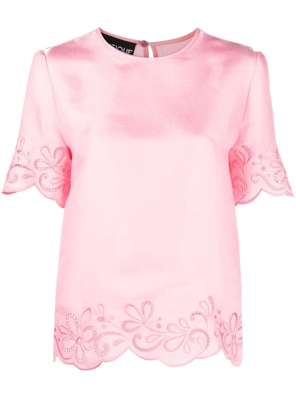 Boutique Moschino 蕾丝细节上衣 - 粉色