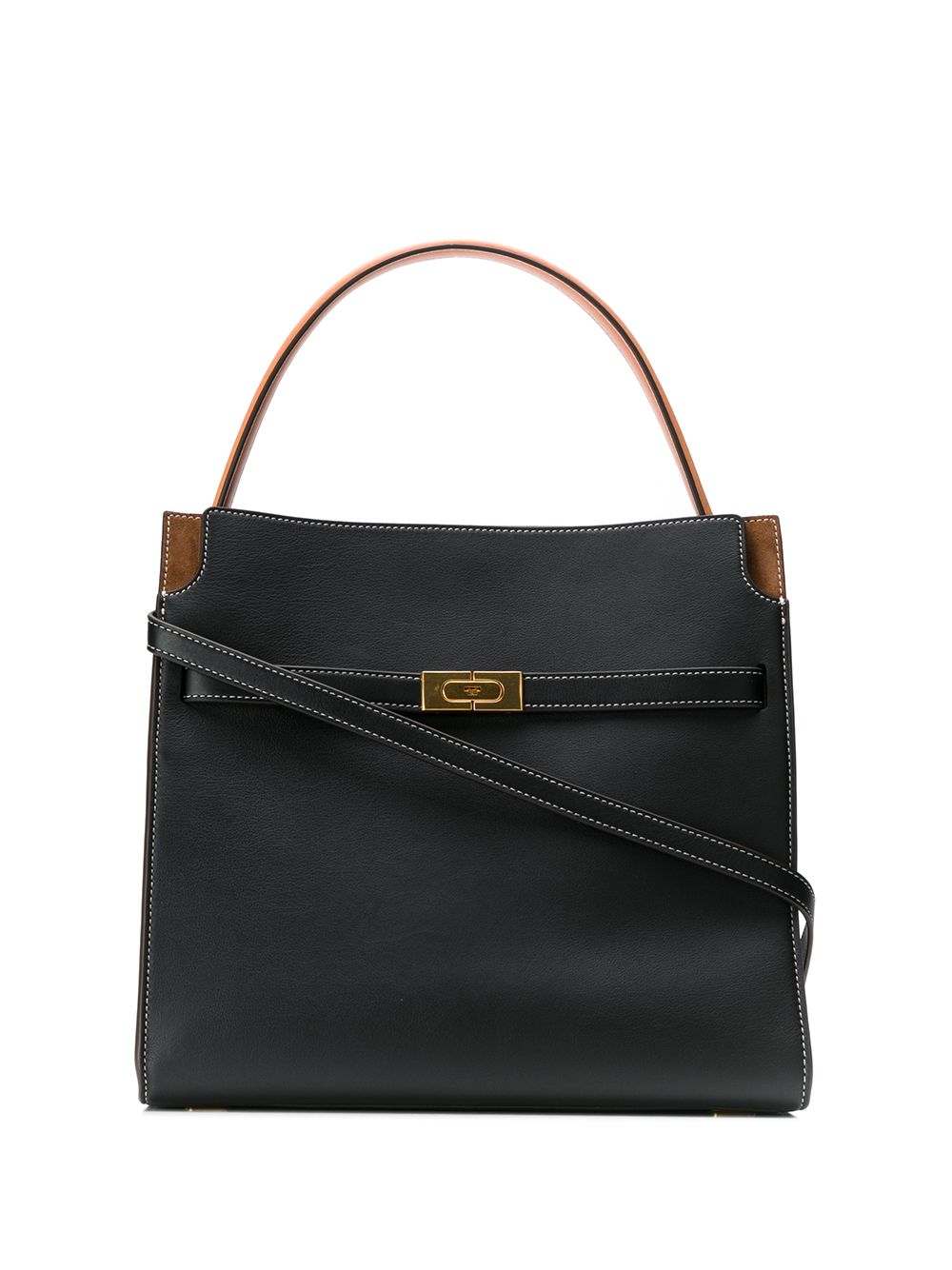 Tory Burch Lee Radziwill双夹层手提包 - 黑色