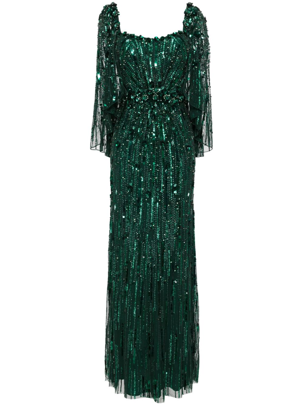 Jenny Packham Brightstar 亮片缀饰礼服 - 绿色
