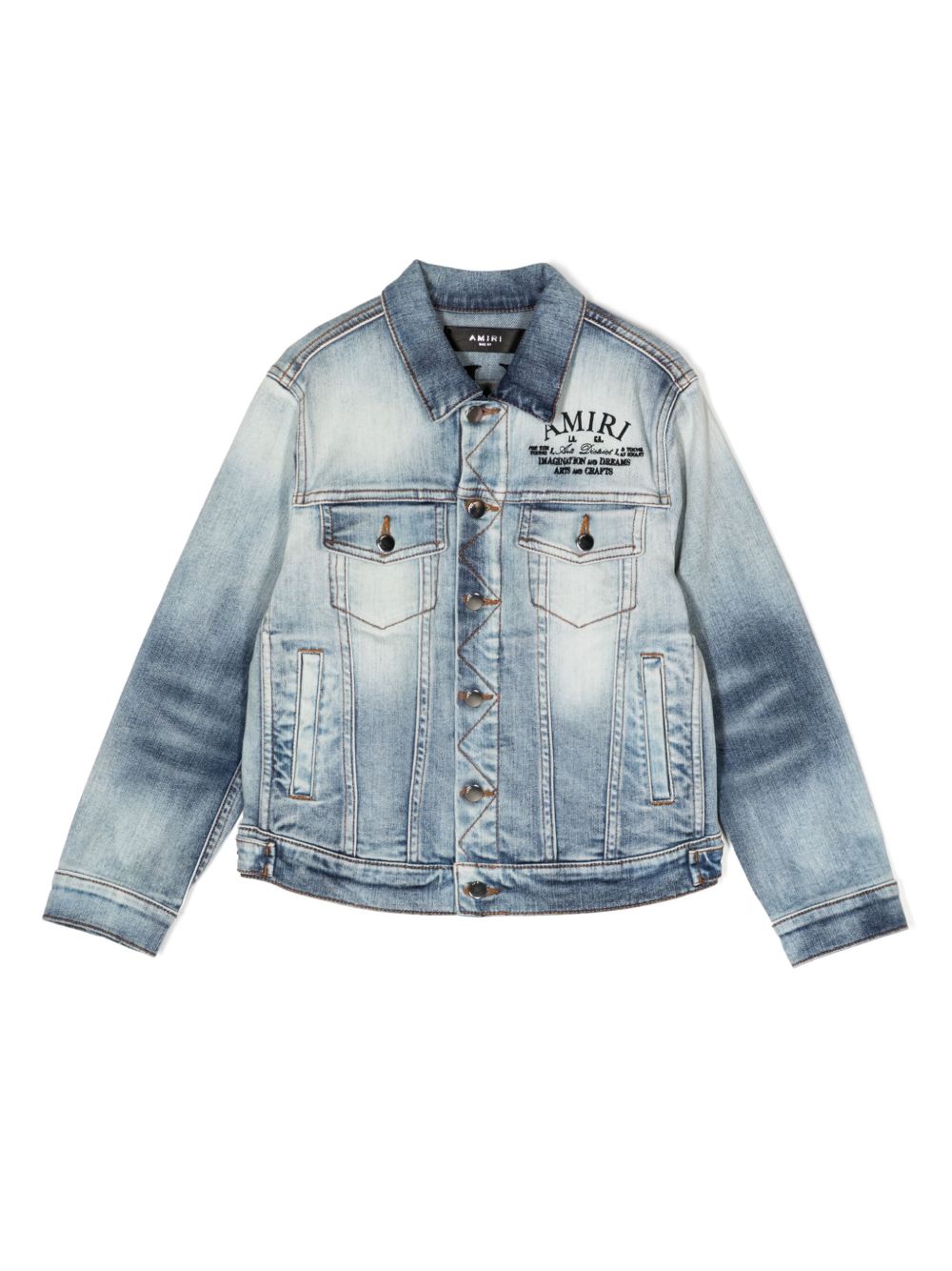 AMIRI KIDS logo刺绣牛仔夹克 - 蓝色
