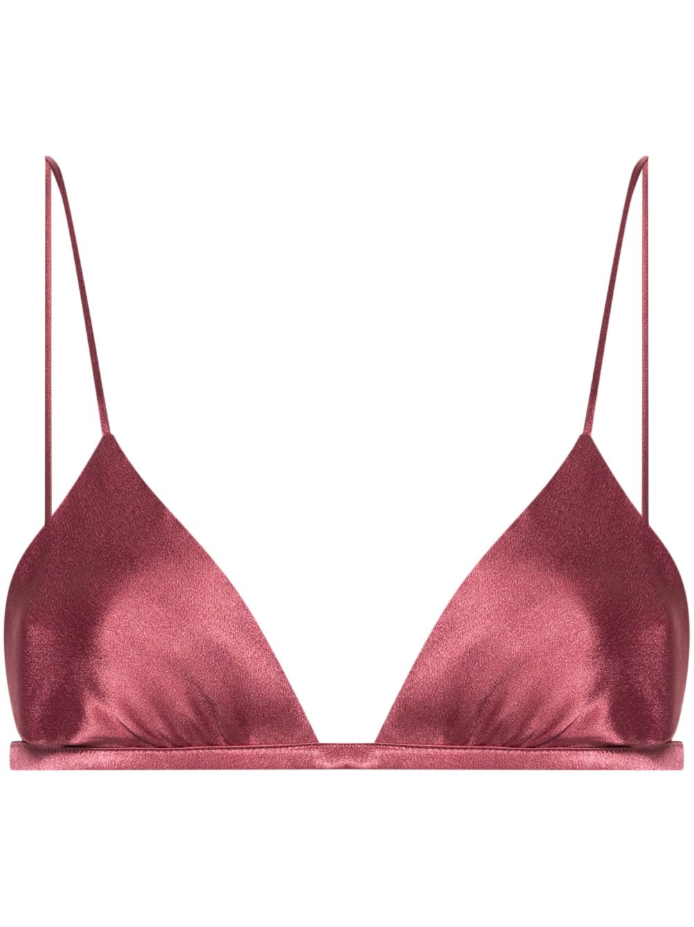 Alberta Ferretti 缎面三角形文胸 - 粉色