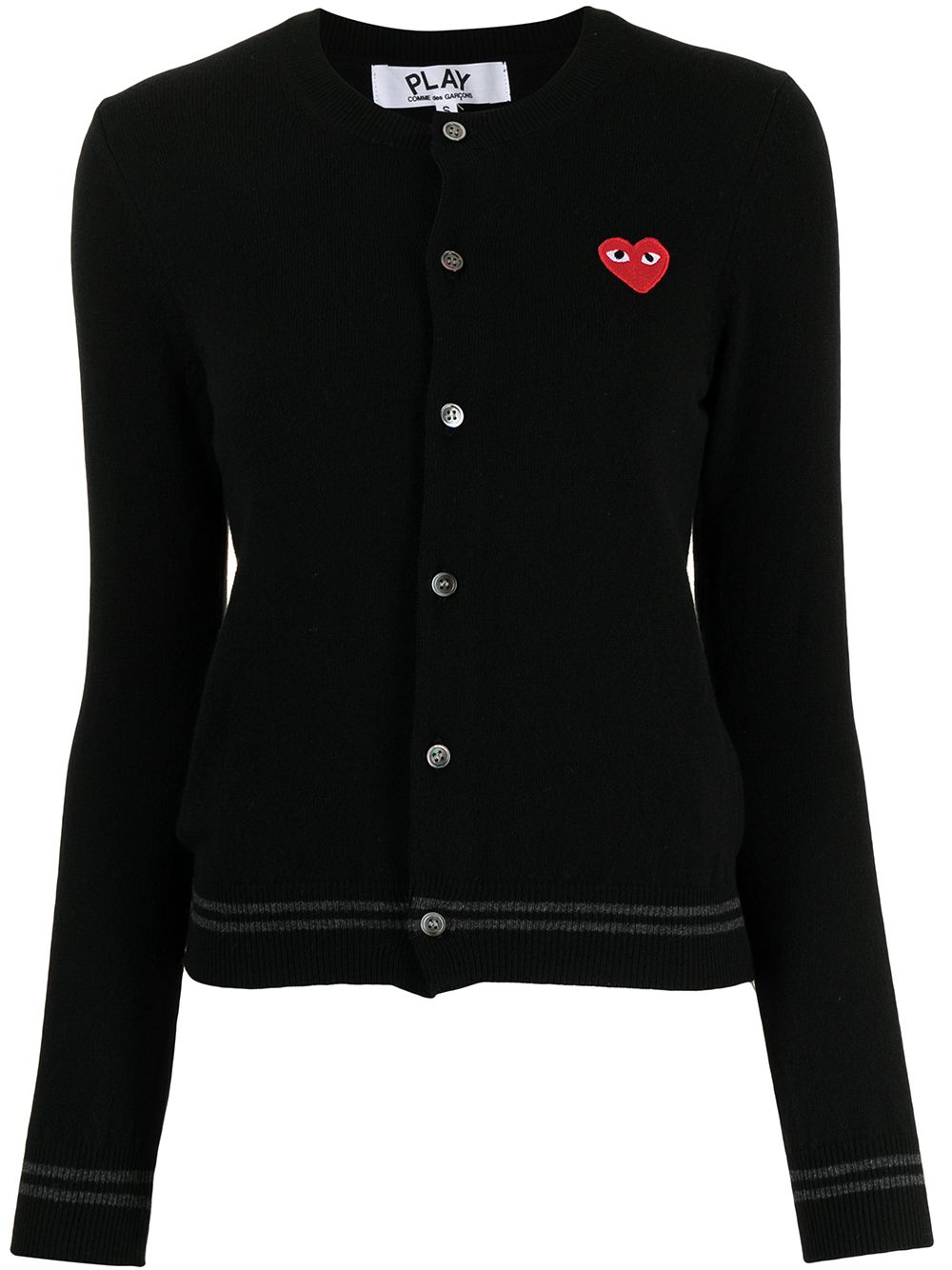 Comme Des Garçons Play logo刺绣开衫 - 黑色
