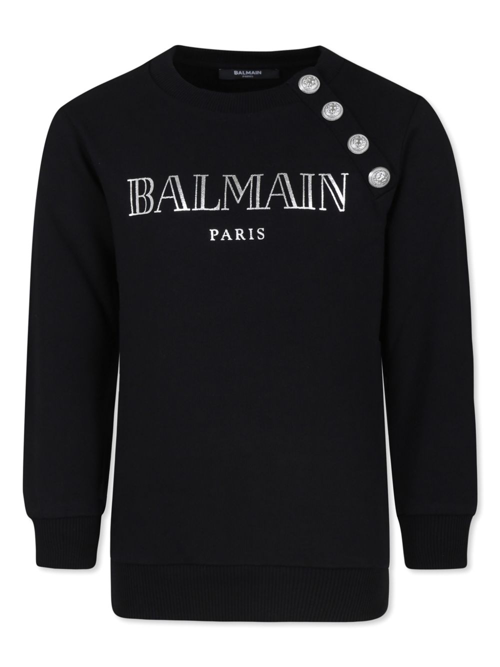 Balmain Kids logo印花棉卫衣 - 黑色