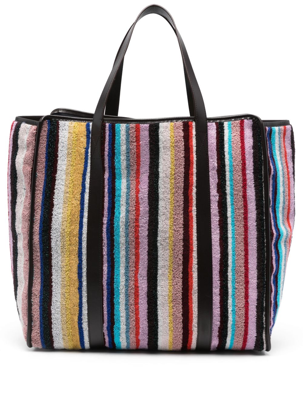 Missoni Home striped terry-cloth tote bag - 褐色