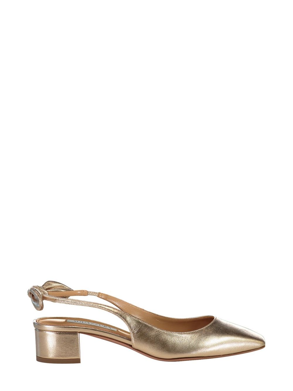 Aquazzura Very Bow Tie 裹踝低跟鞋（3.5厘米） - 金色