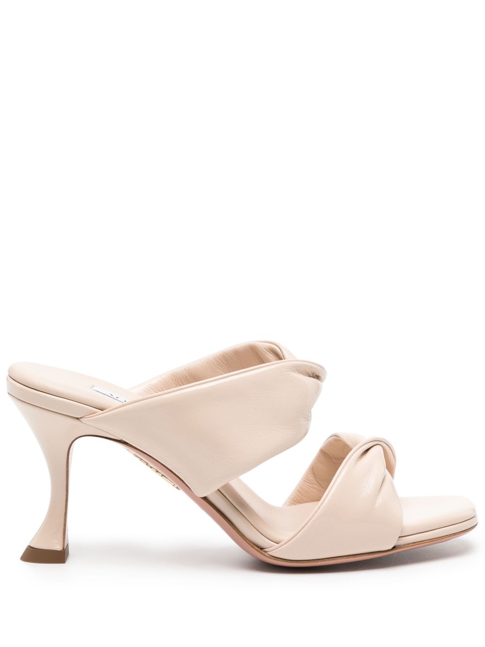 Aquazzura Twist 高跟皮质穆勒鞋 - 中性色