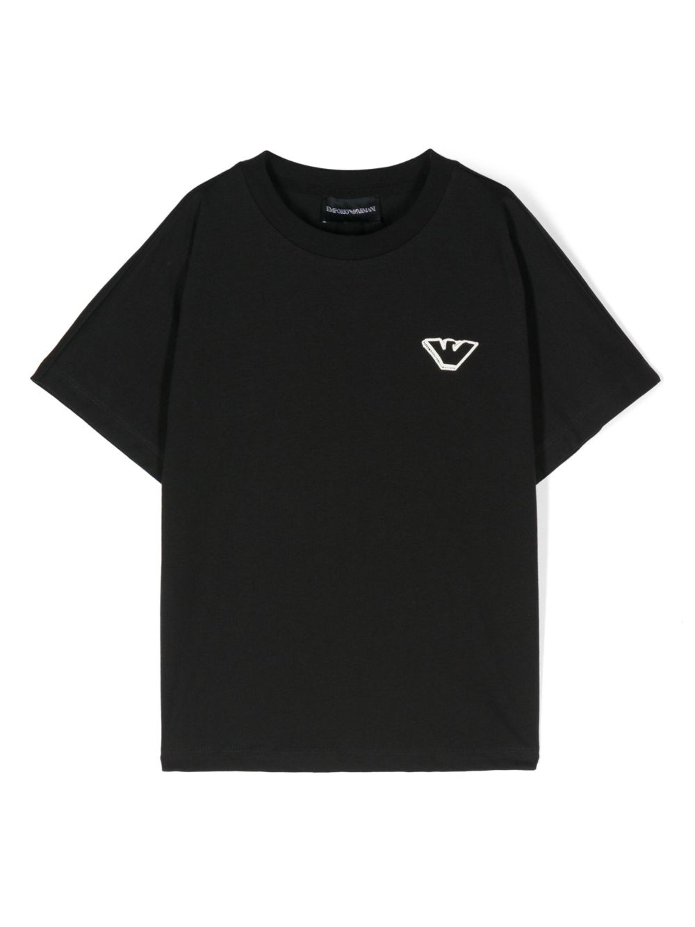 Emporio Armani Kids logo印花T恤 - 黑色