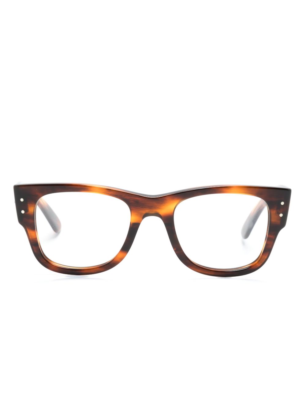 Ray-Ban 玳瑁纹效果方框眼镜 - 褐色