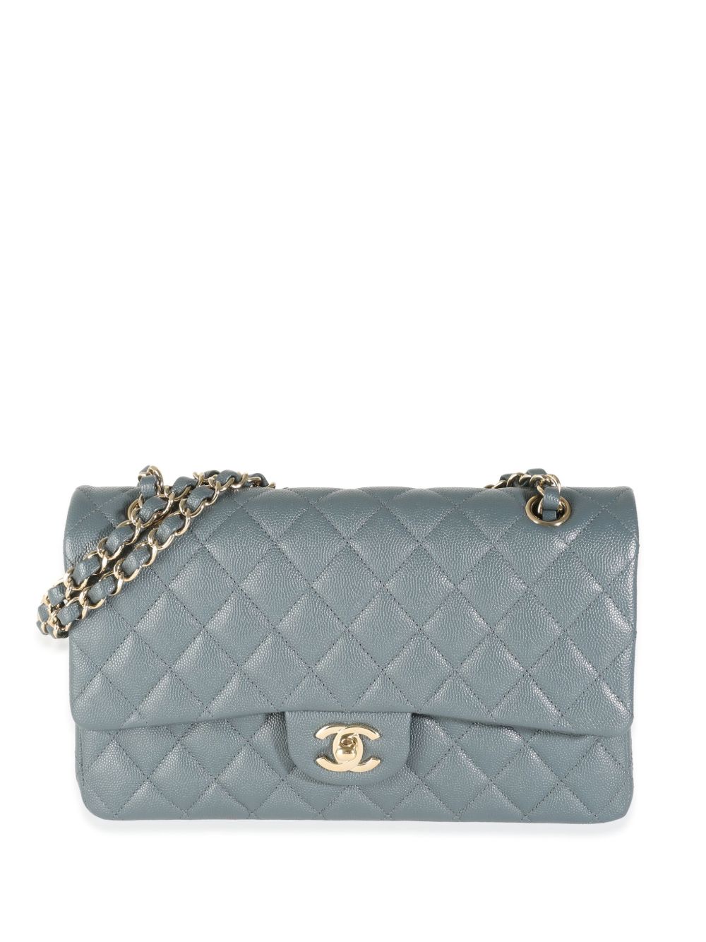 CHANEL Pre-Owned Double Flap 中号单肩包（2018-2019年典藏款） - 灰色