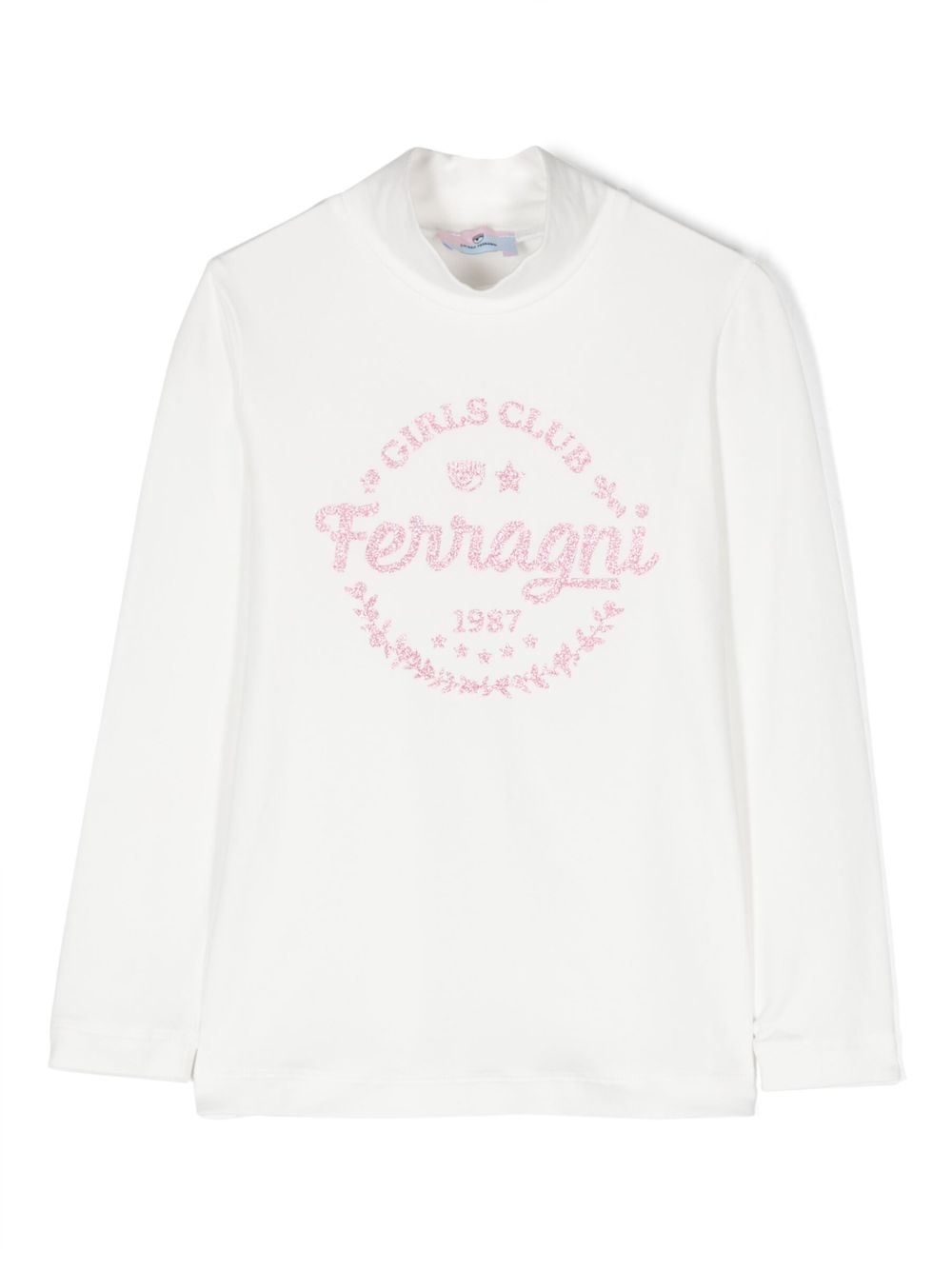 Chiara Ferragni Kids logo印花长袖卫衣 - 白色
