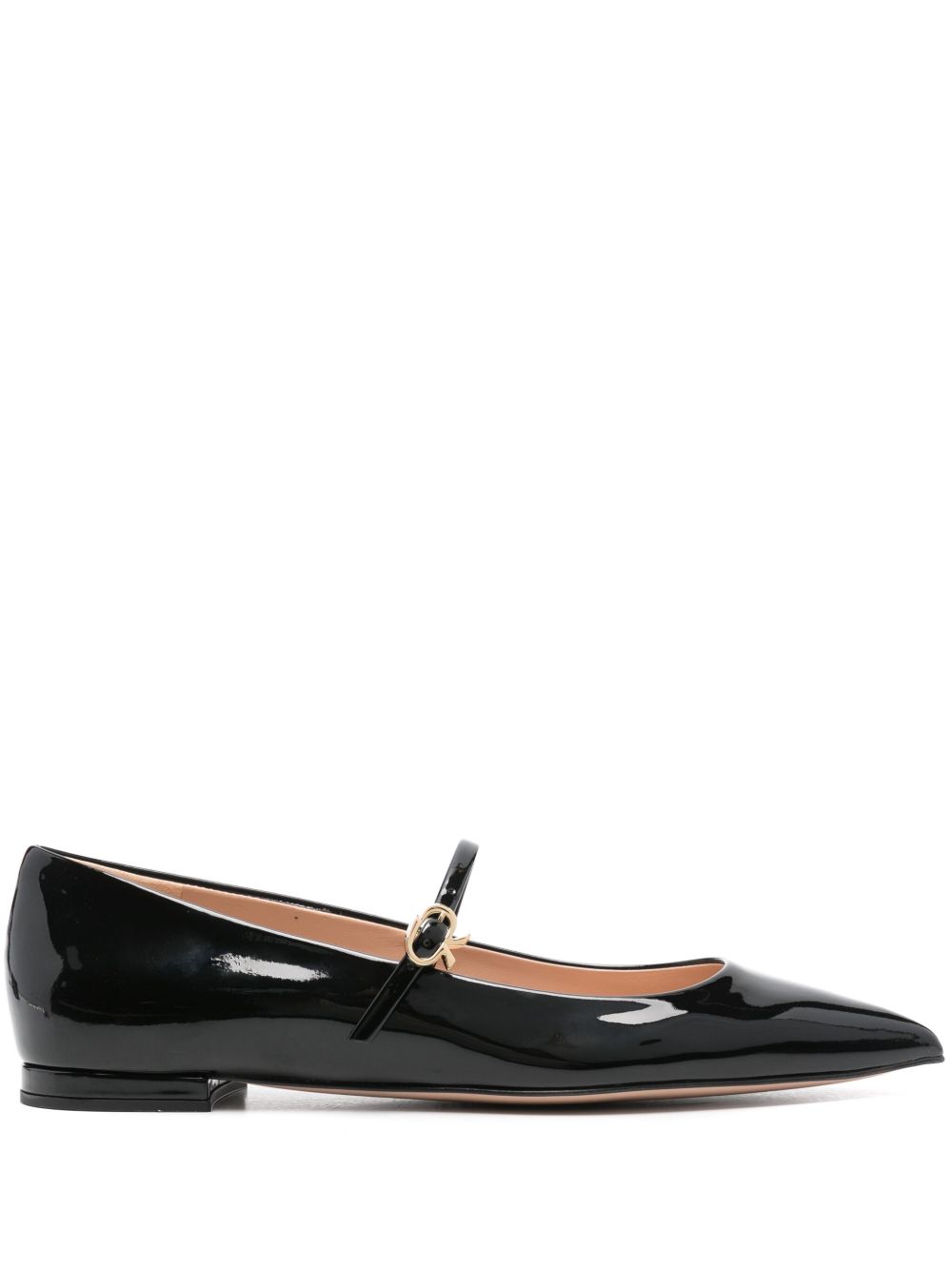 Gianvito Rossi Ribbon Jane 平底鞋 - 黑色