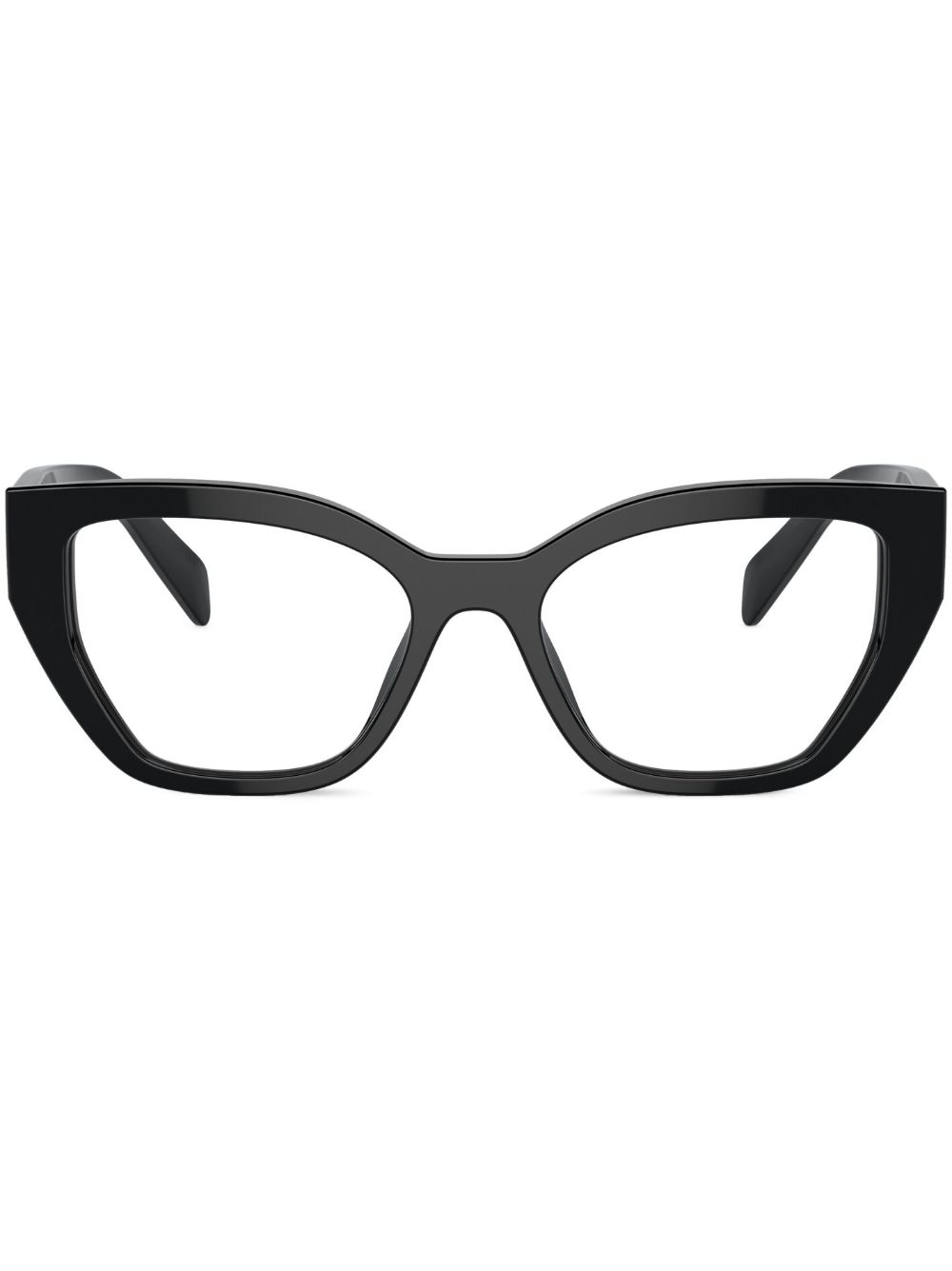 Prada Eyewear 磨砂几何形镜框眼镜 - 黑色