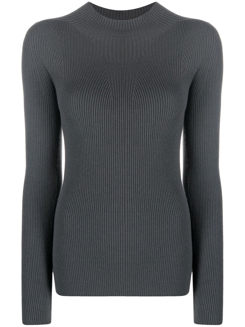 Emporio Armani 长袖罗纹针织毛衣 - 灰色