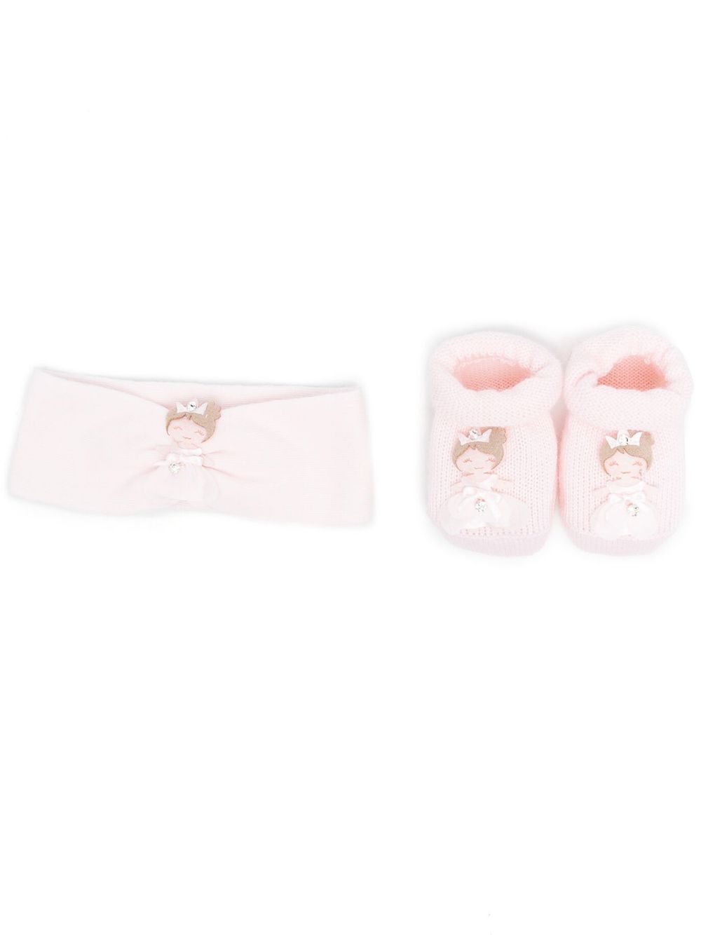 La Perla Kids 缀饰婴儿袜发带套装 - 粉色