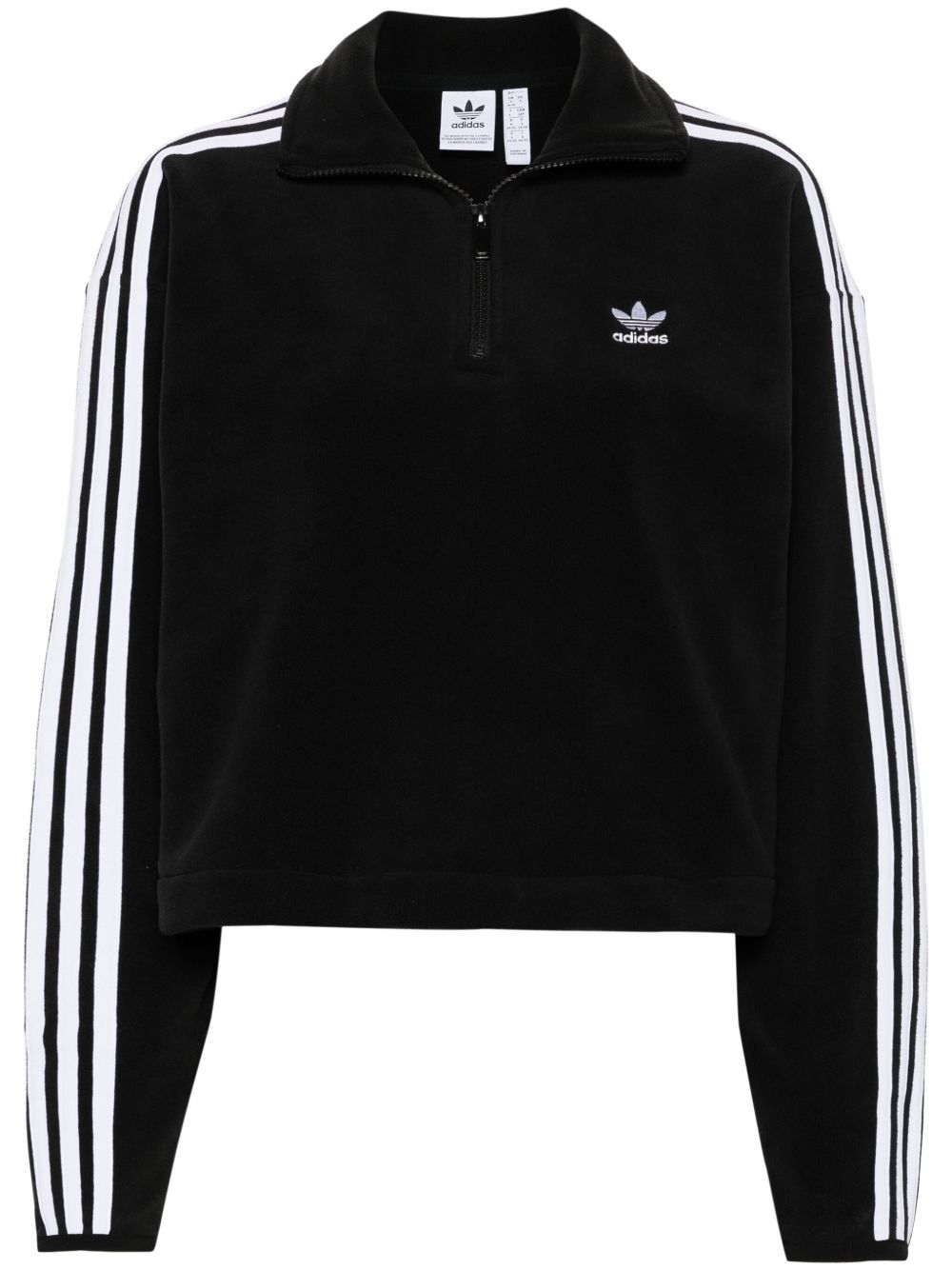 adidas 3-Stripes 拉链领卫衣 - 黑色