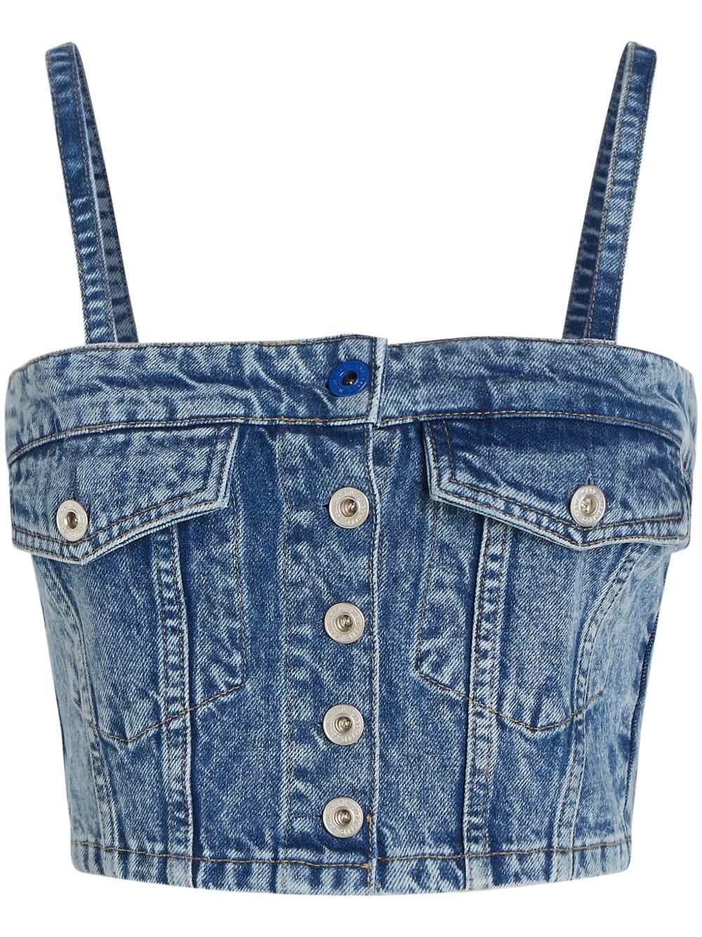 Karl Lagerfeld Jeans 牛仔抹胸式上衣 - 蓝色