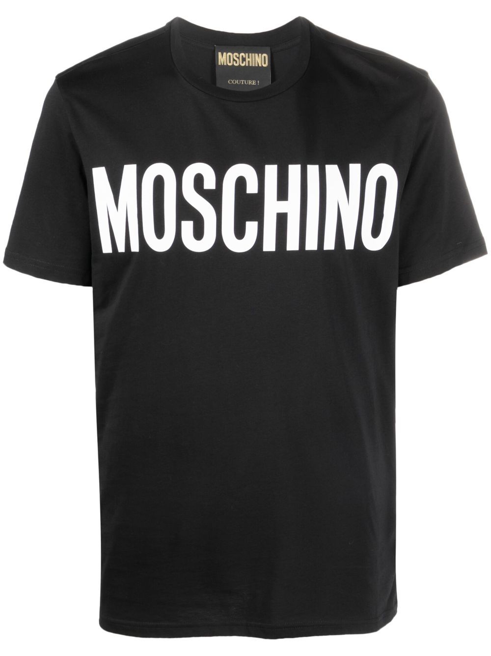 Moschino logo印花棉T恤 - 黑色
