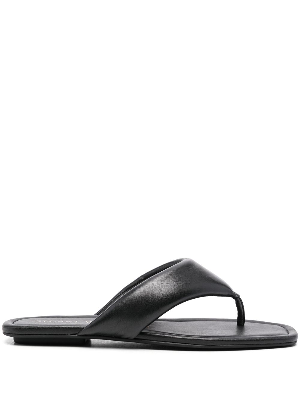 Stuart Weitzman Maui 皮质人字拖 - 黑色