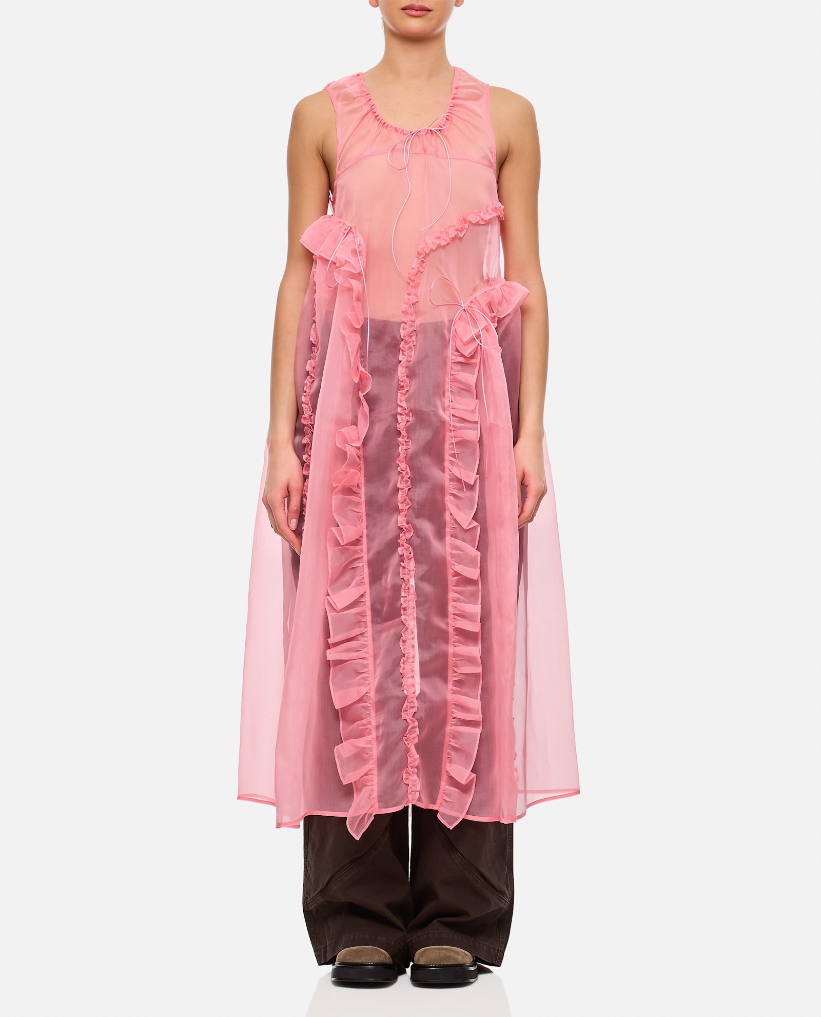 Cecilie Bahnsen Opal Ruffle Silk Satin Dress
