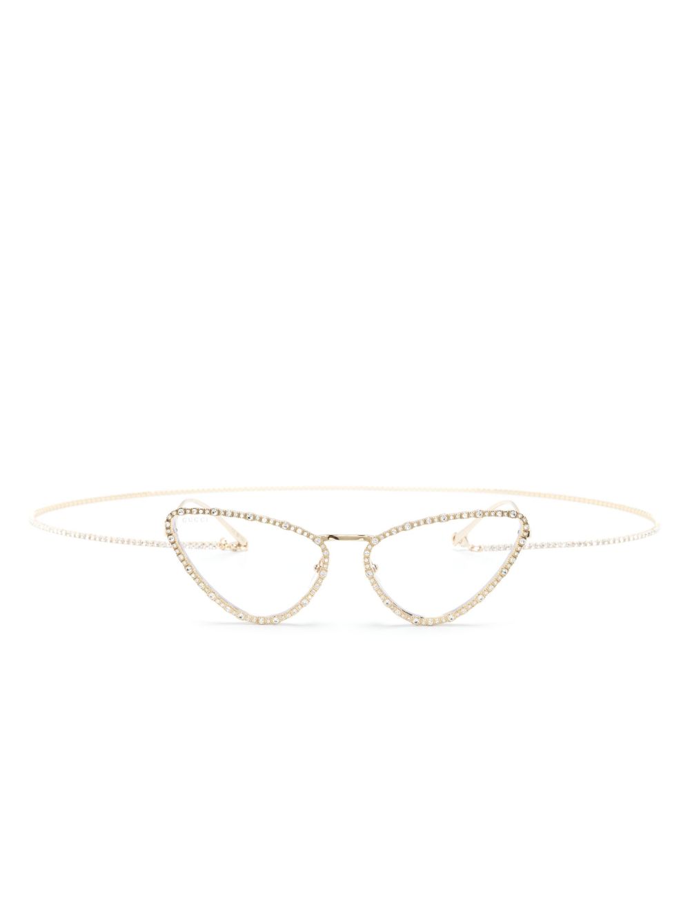 Gucci Eyewear Interlocking G 猫眼框眼镜 - 金色