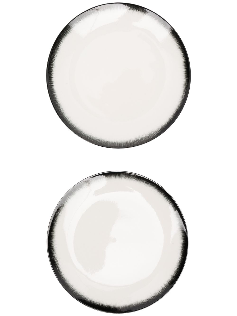 Ann Demeulemeester X Serax 阴影效果边饰瓷盘套装 - 白色
