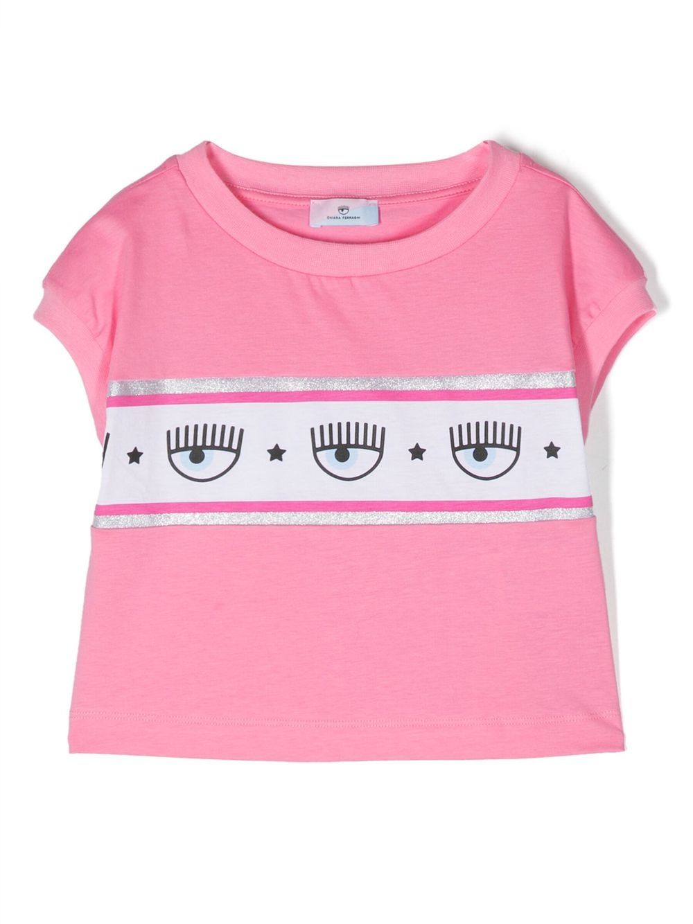 Chiara Ferragni Kids logo印花棉T恤 - 粉色