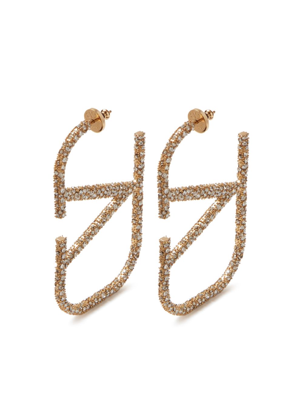 Valentino Garavani VLogo Signature 晶饰耳环 - 金色