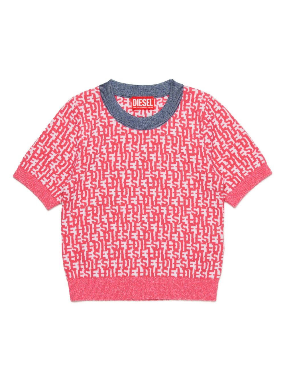Diesel Kids Kiylla logo嵌花针织上衣 - 白色