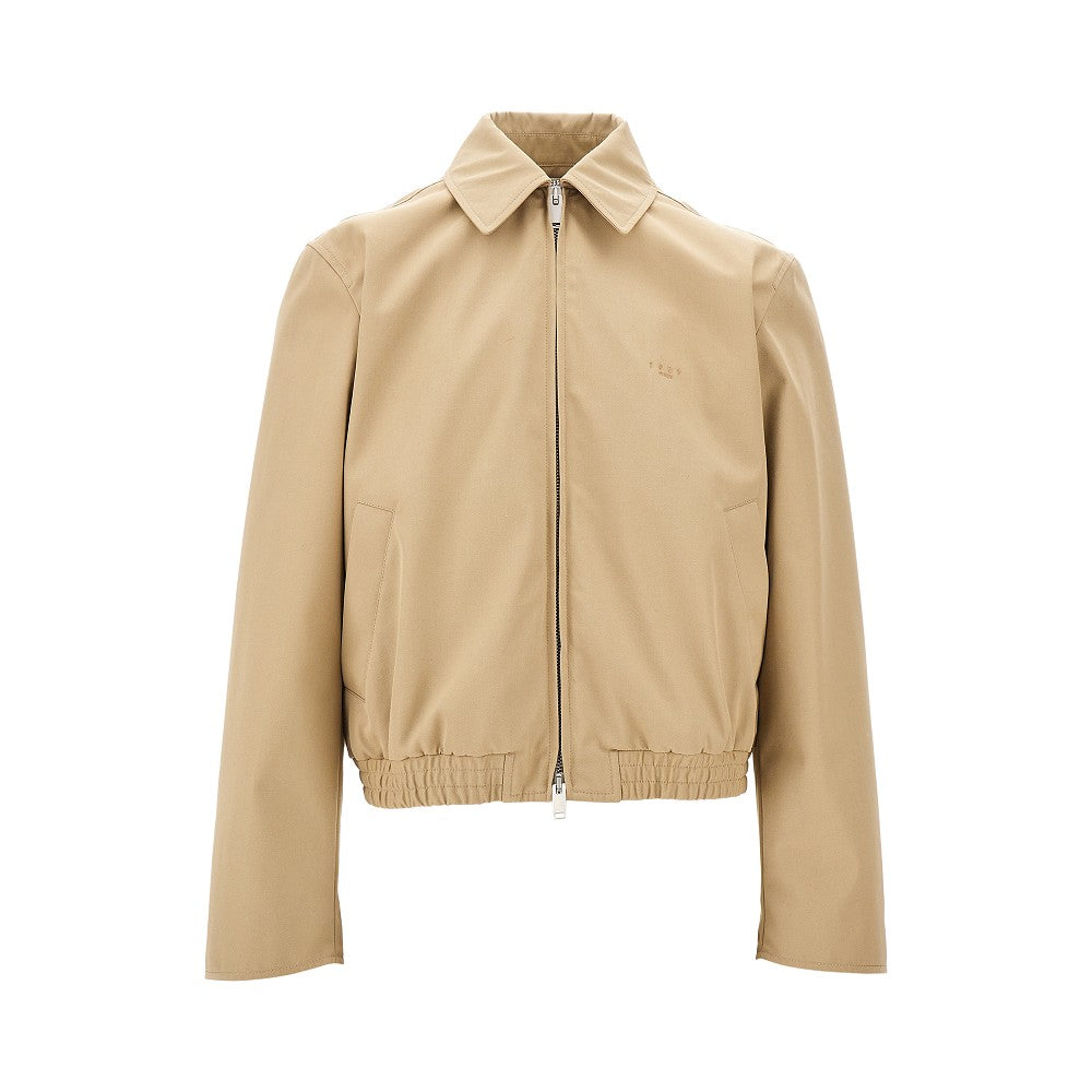 1989 STUDIO Gabardine bomber jacket with logo embroidery Man