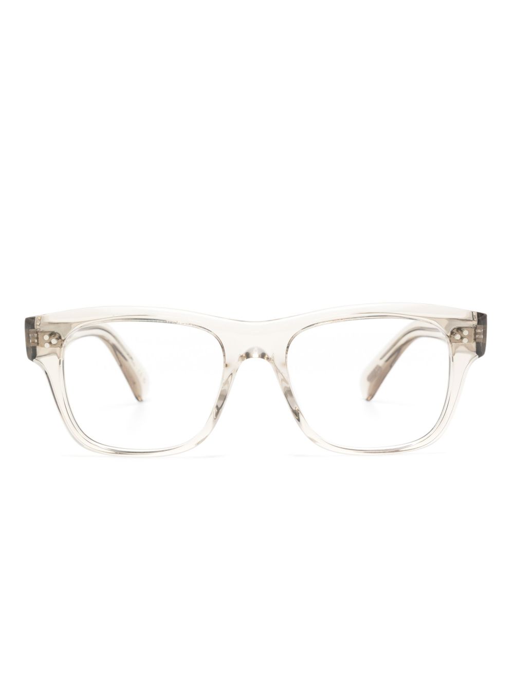 Oliver Peoples 透明设计方框眼镜 - 白色