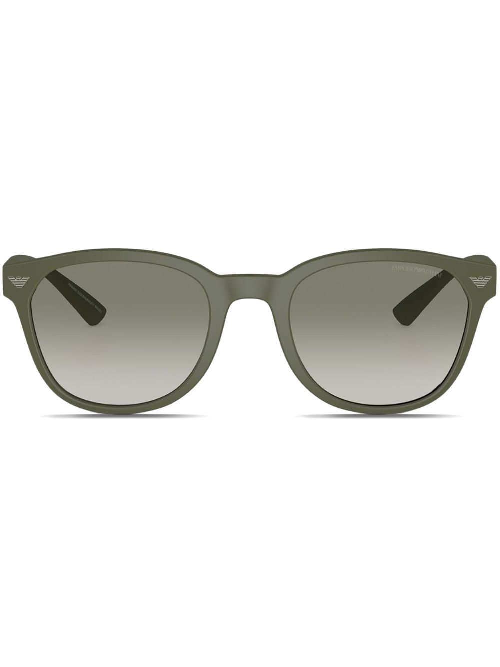 Emporio Armani 几何形镜框太阳眼镜 - 绿色