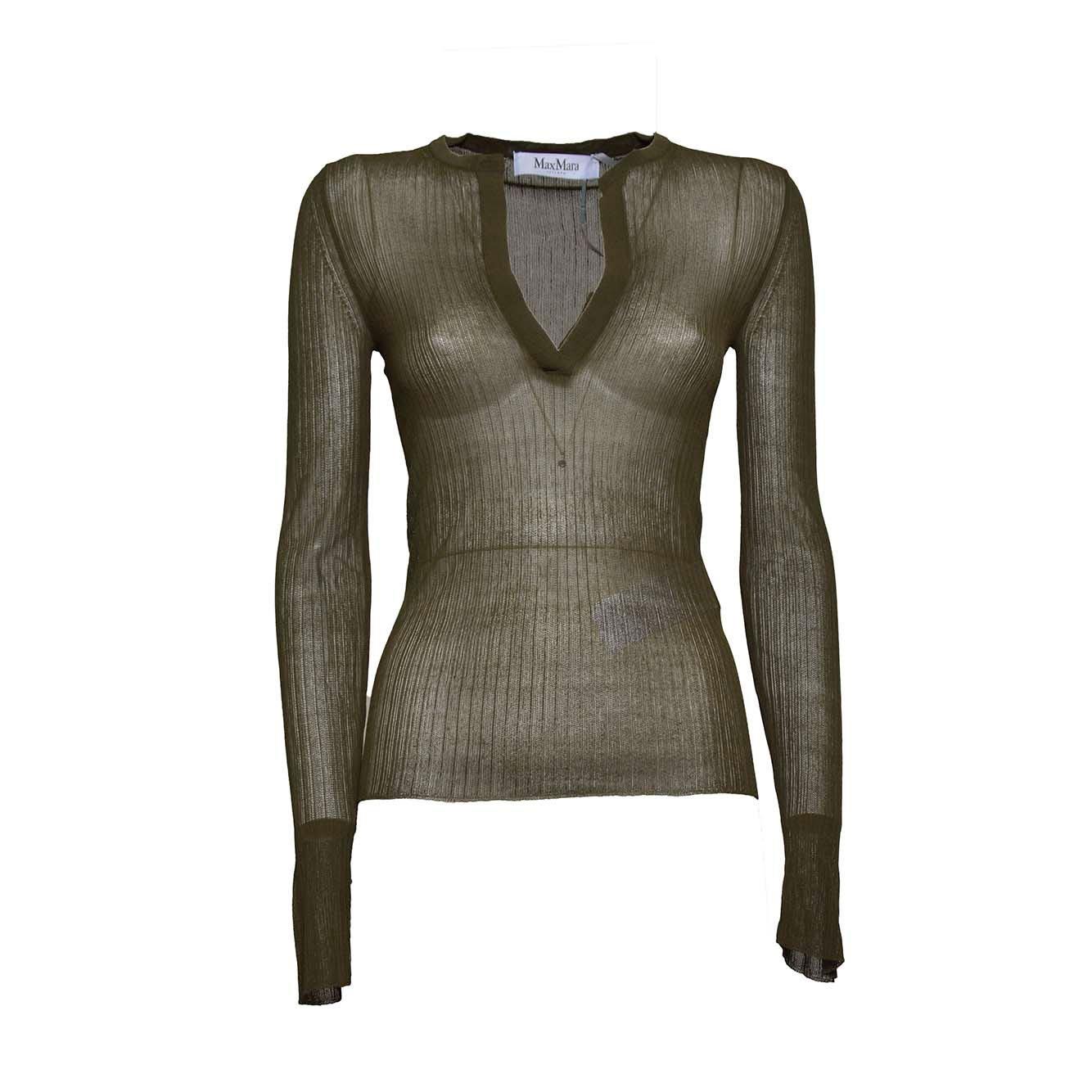 Max Mara V领长袖上衣