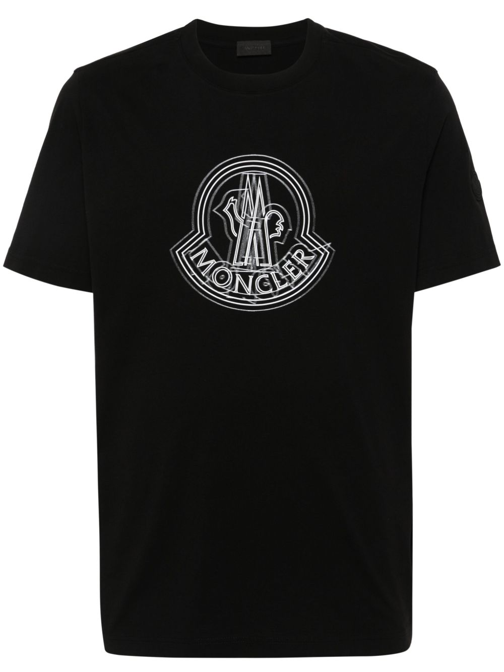 Moncler logo印花棉T恤 - 黑色