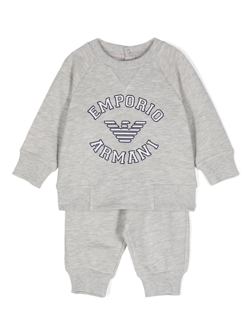 Emporio Armani Kids logo压纹混色运动套装 - 灰色