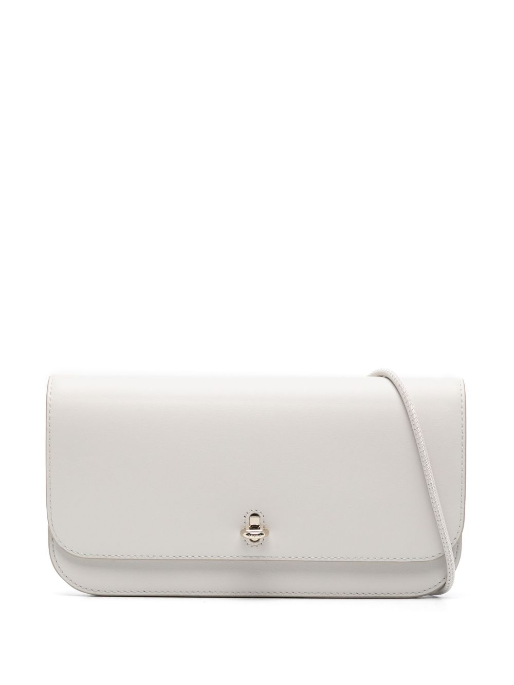 Furla logo凹面压花皮质斜挎包 - 中性色