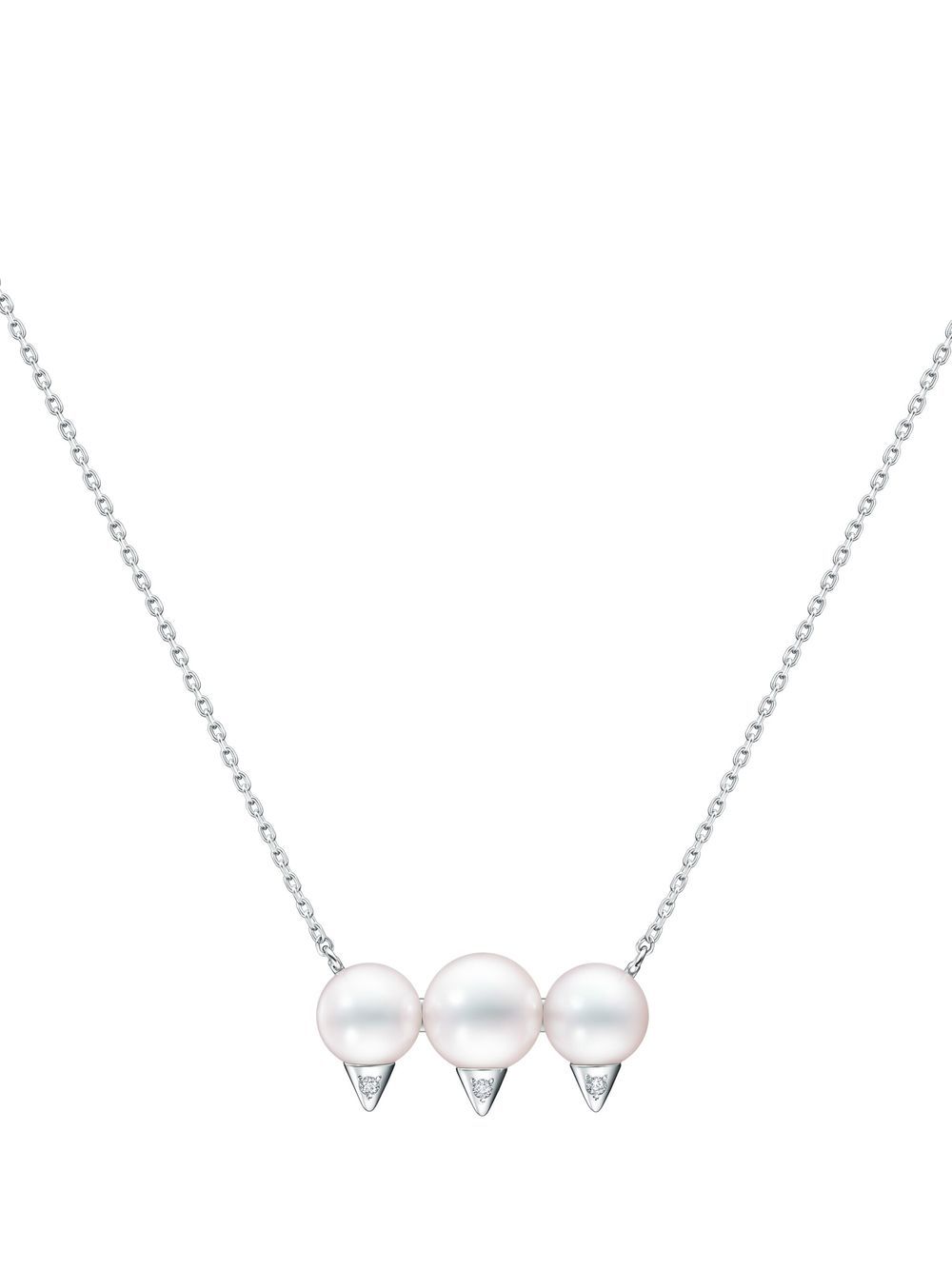 TASAKI 18K白金 Collection Line Danger neo 密镶钻石项链 - 银色