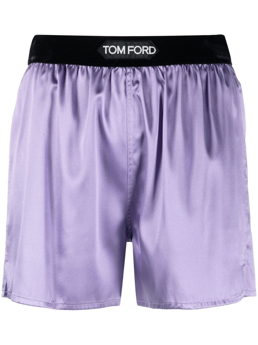 TOM FORD logo裤腰细节短裤 - 紫色