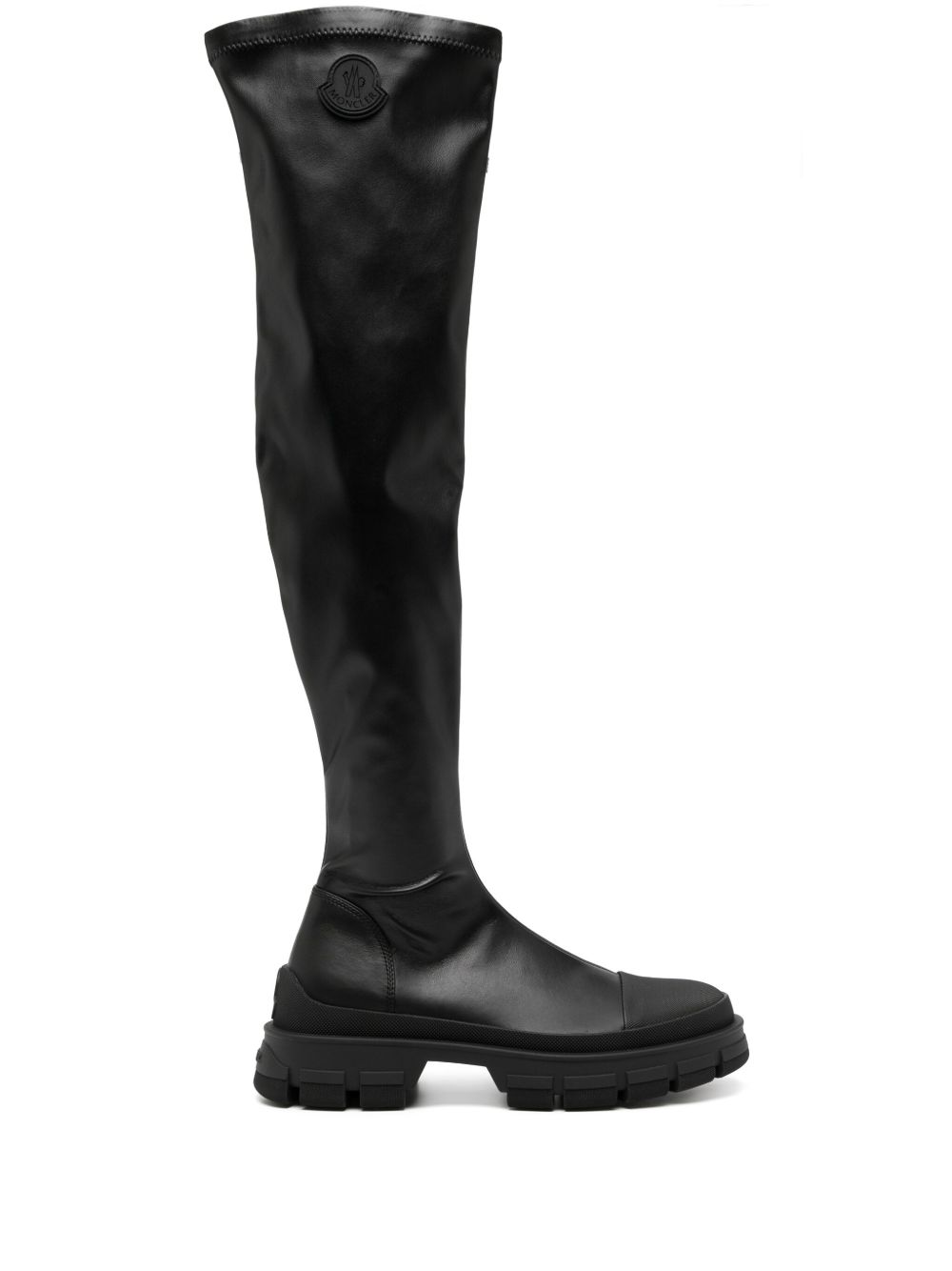 Moncler 经典及膝靴 - 黑色