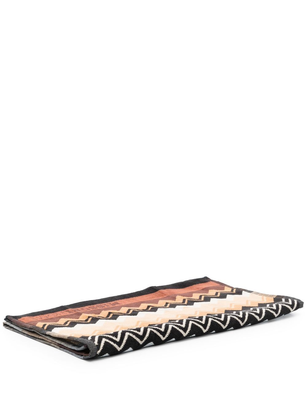 Missoni Home Z字形图案印花浴巾 - 褐色