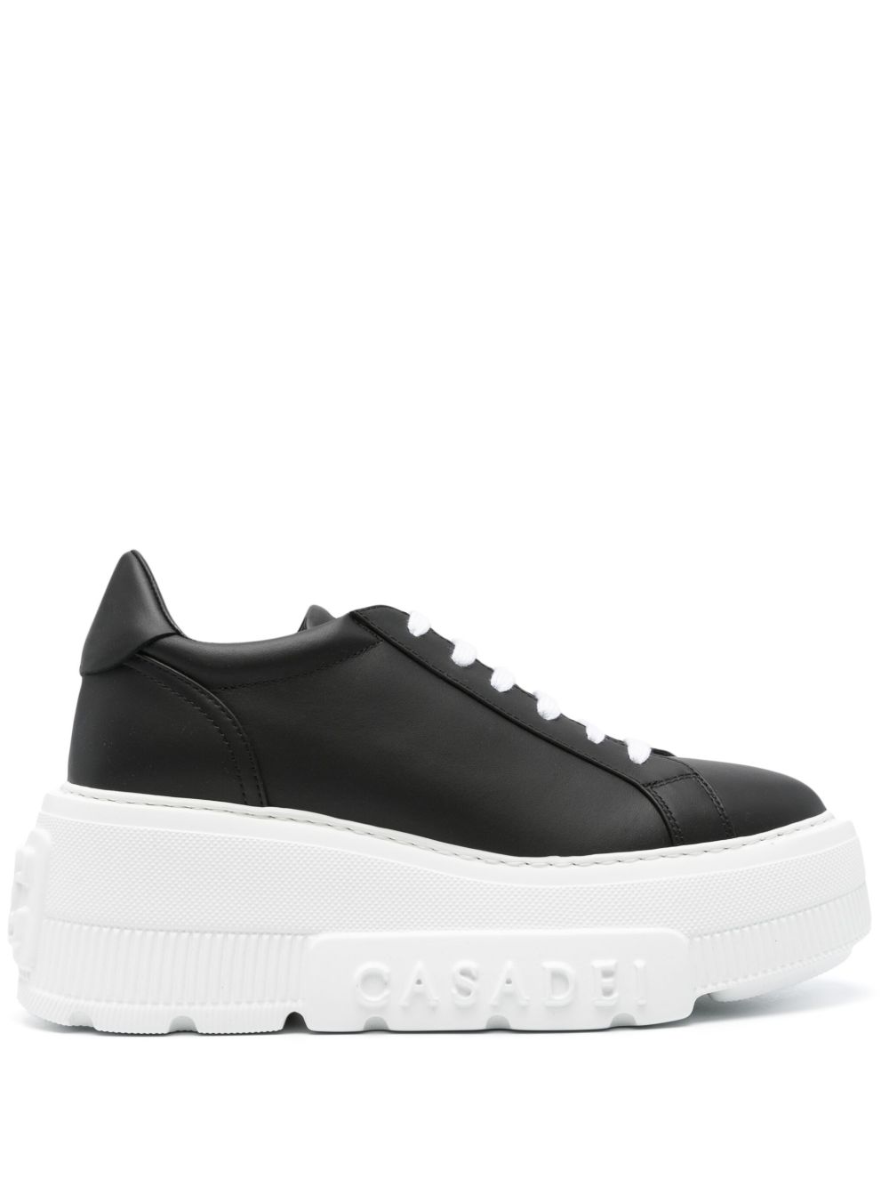 Casadei Nexus 皮质坡跟运动鞋 - 黑色