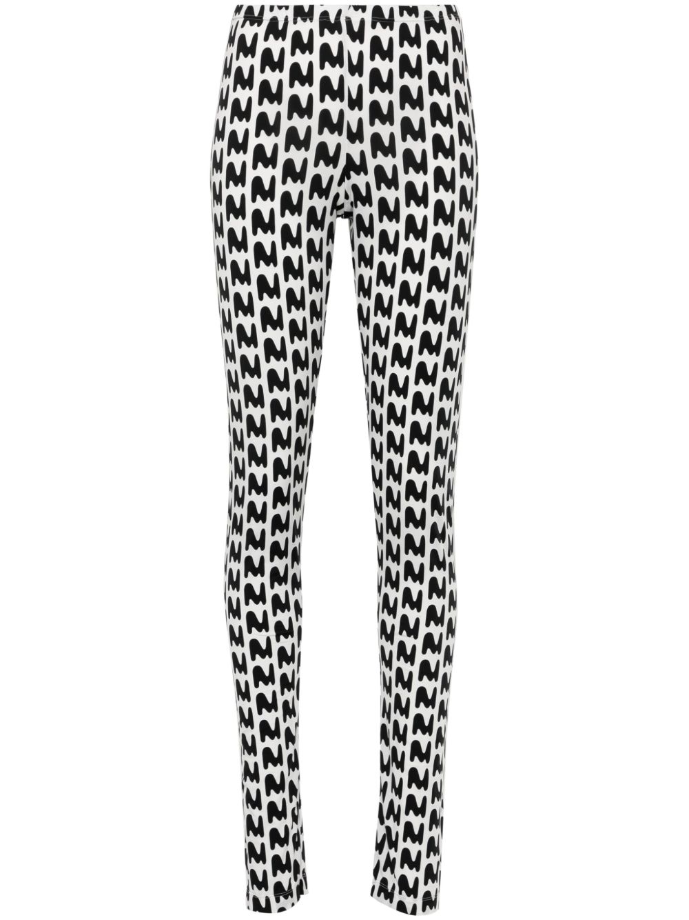 MSGM logo印花打底裤 - 白色